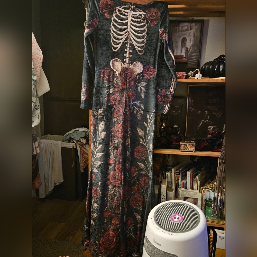 Velvet Skeleton Mermaid Cut Dress